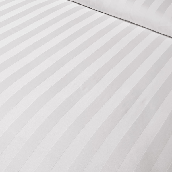 REAL TEXTILE Hotel 100% Cotton WhiteSatin Stripe 5mm/10mm/30mm,400 Thread Count Bedding Sets
