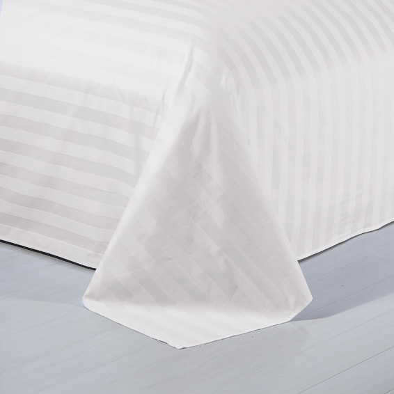 REAL TEXTILE Hotel 100% Cotton White Satin Stripe 5mm/10mm/30mm,300 Thread Count Bedding Sets