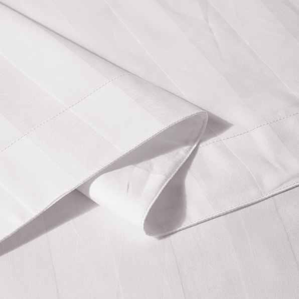 REAL TEXTILE Hotel 100% Cotton White Satin Stripe 5mm/10mm/30mm,300 Thread Count Bedding Sets