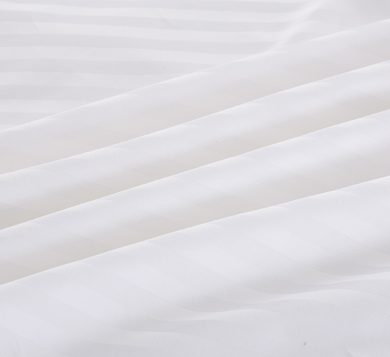 REAL TEXTILE Hotel 100% Cotton White Satin Stripe 5mm/10mm/30mm,350 Thread Count Bedding Sets