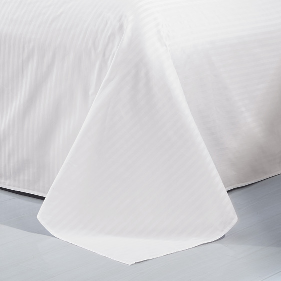 REAL TEXTILE Hotel 100% Cotton White Satin Stripe 5mm/10mm/30mm,350 Thread Count Bedding Sets