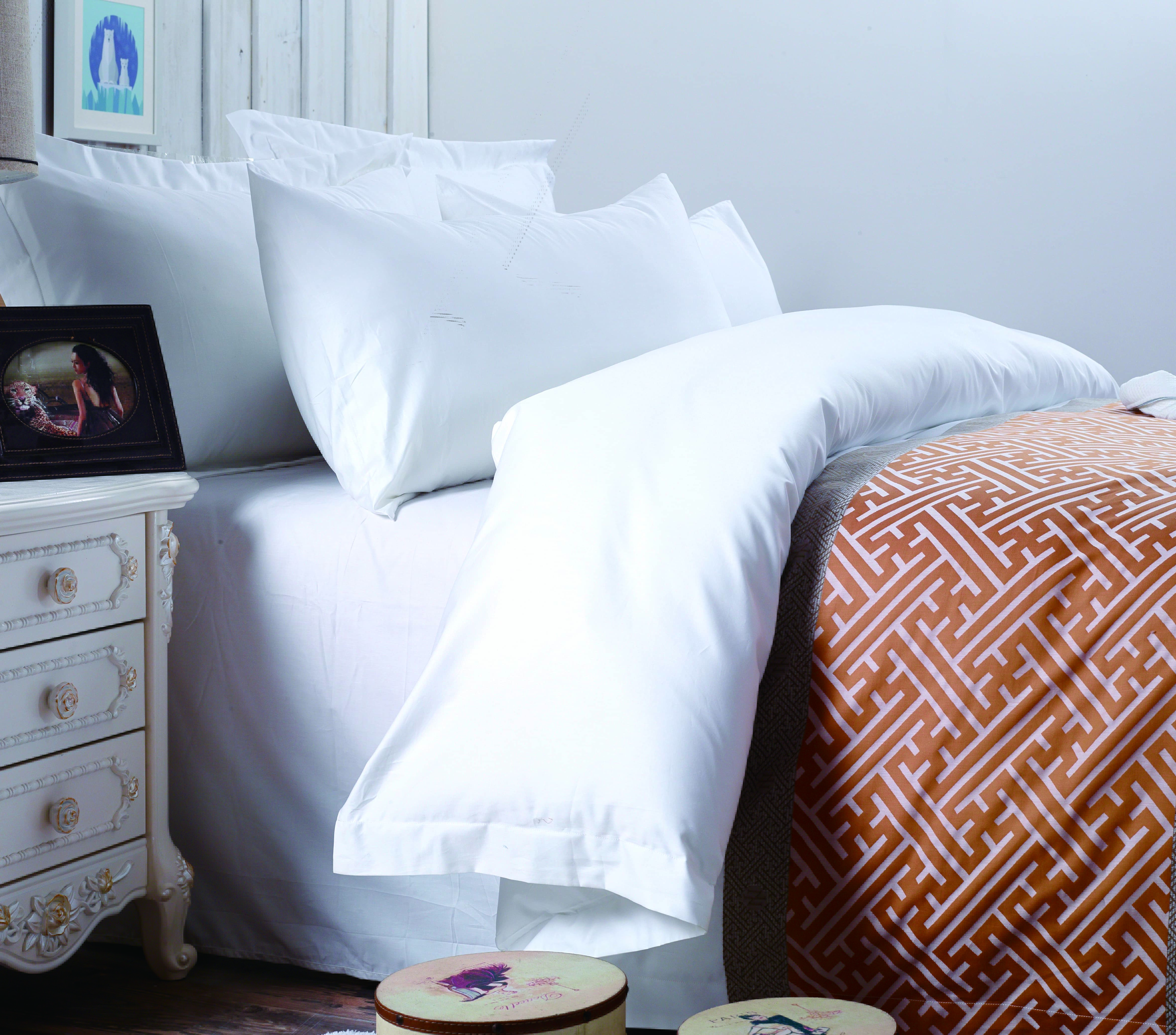 REAL TEXTILESpecial Offer. Hotel 100% Cotton White 350 Thread Count Yarn-dyed Bedding Sets