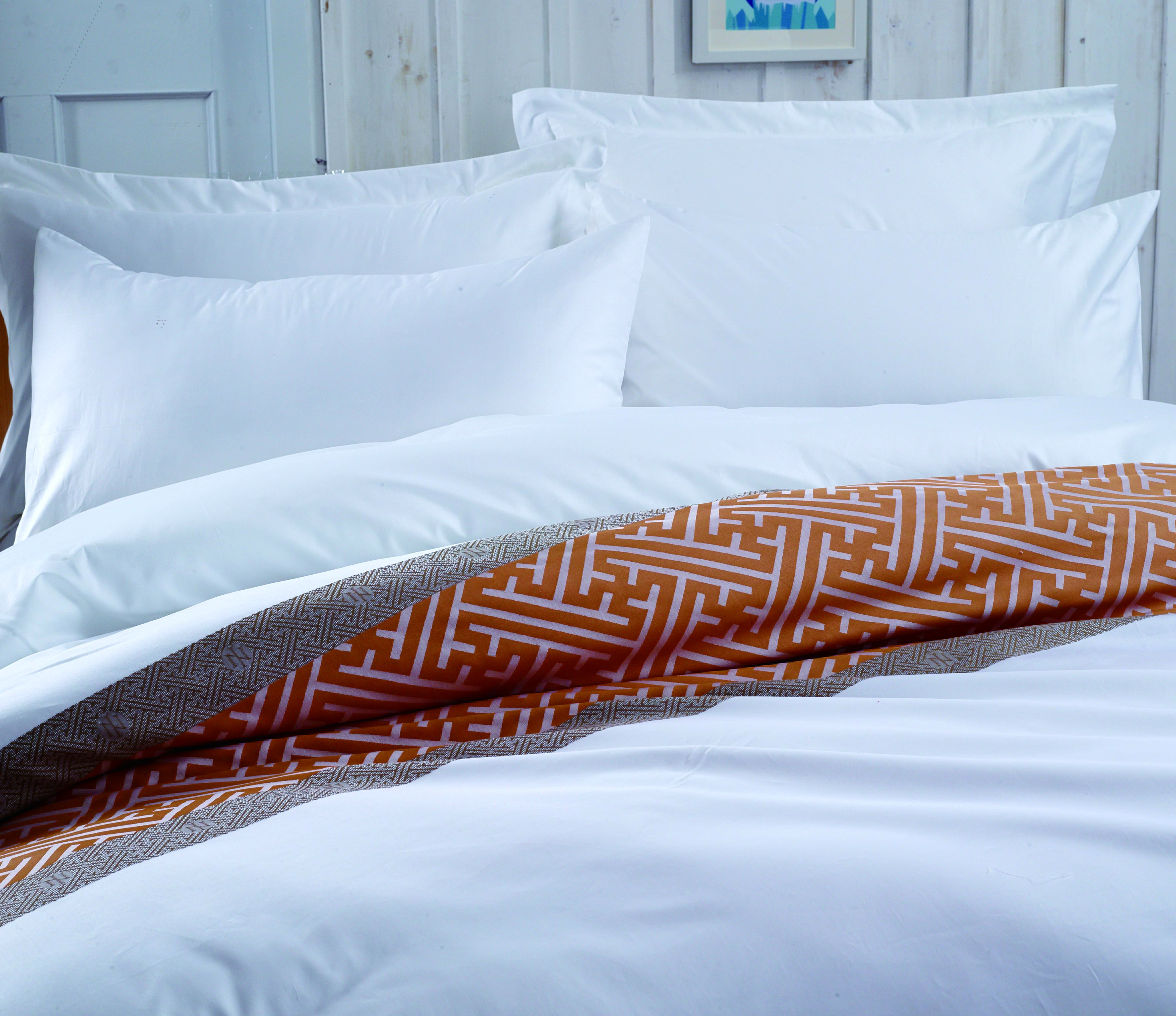 REAL TEXTILESpecial Offer. Hotel 100% Cotton White 350 Thread Count Yarn-dyed Bedding Sets
